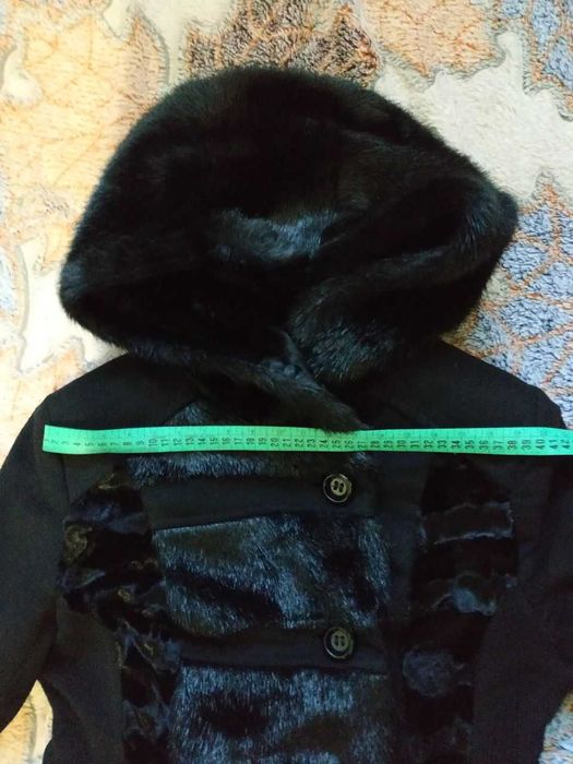 Пальто кашемир, натуральный мех зима M - L
