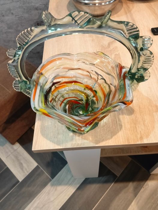 Koszyczek szklany PRL