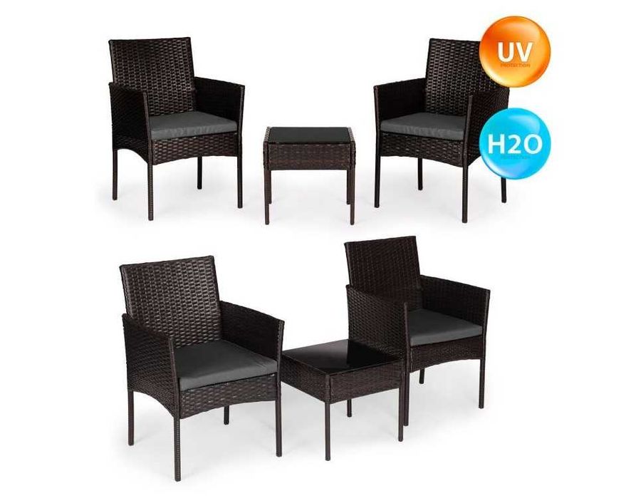 MEBLE OGRODOWE Caffee AMERICANO 2 - stolik + 2xfotel - Wielosezonowe