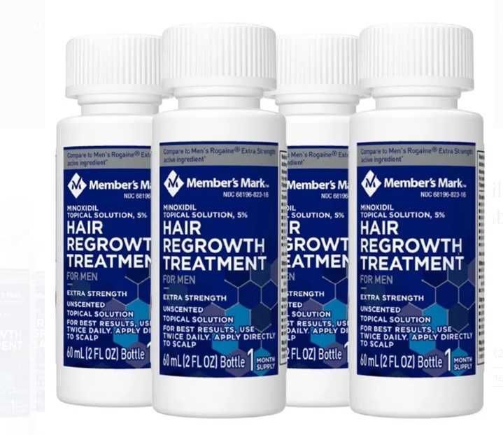 NOVO MINOXIDIL Hair Regrowth Treatment Member's Mark™ Barba Cabelo