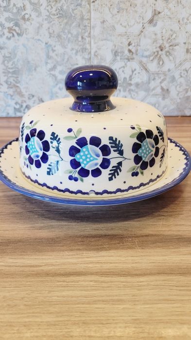 Patera/ talerz z pokrywką, dek. RUT Zakłady Ceramiczne Bolesławiec
