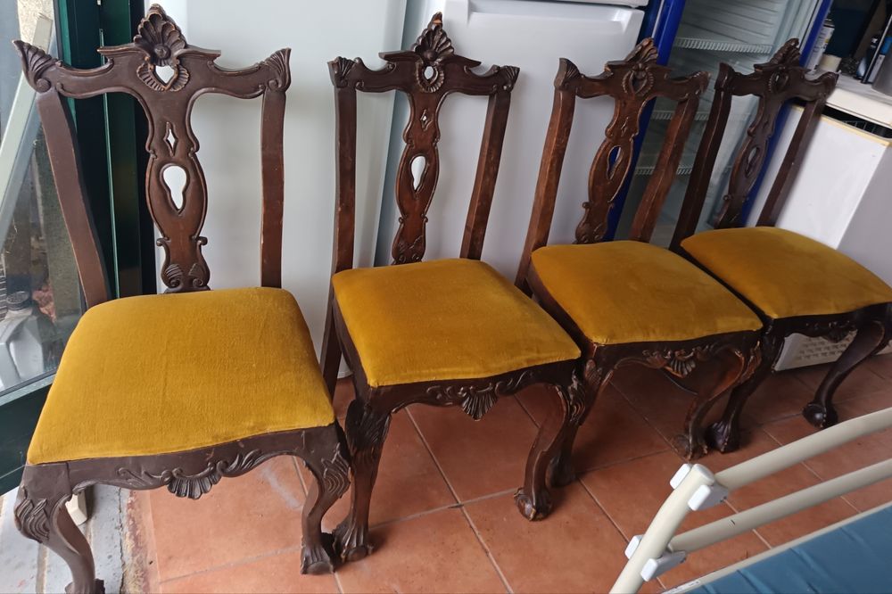 Cadeiras robustas estofadas