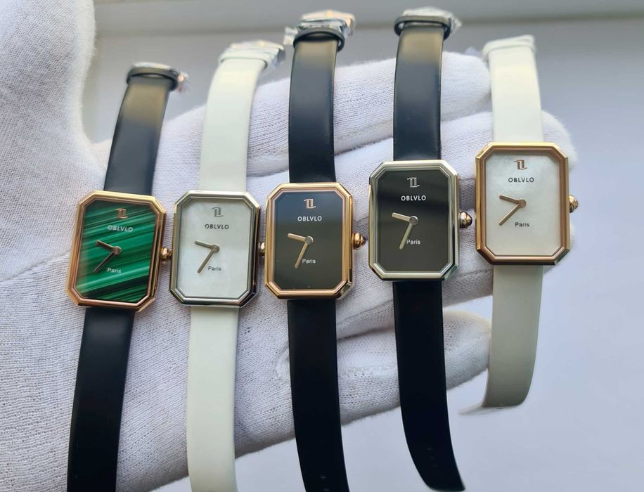 Жіночий годинник OBLVLO Paris White/Gold Sapphire нові