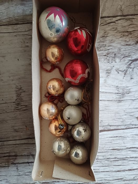 Bąbki choinkowe PRL ozdoby świąteczne retro antyk stare