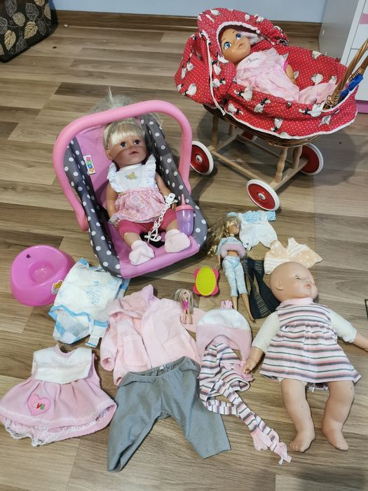 Lalki+wózek +nosidełko