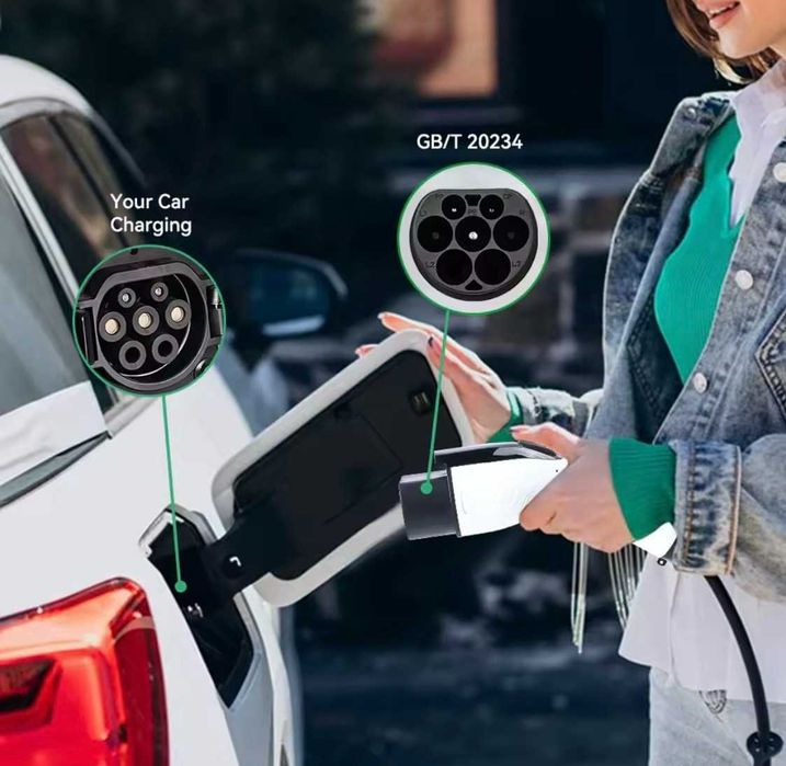 Зарядний пристрій EV CHARGER - GBT - 32а - 7,2 KW - 5.0 м кабель -