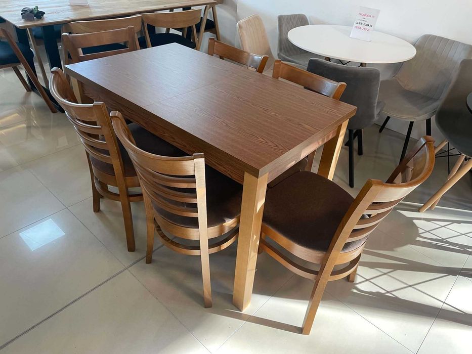 (383WN) Stół rozkładany + 6 krzeseł, wyprzedaż 1199 zł