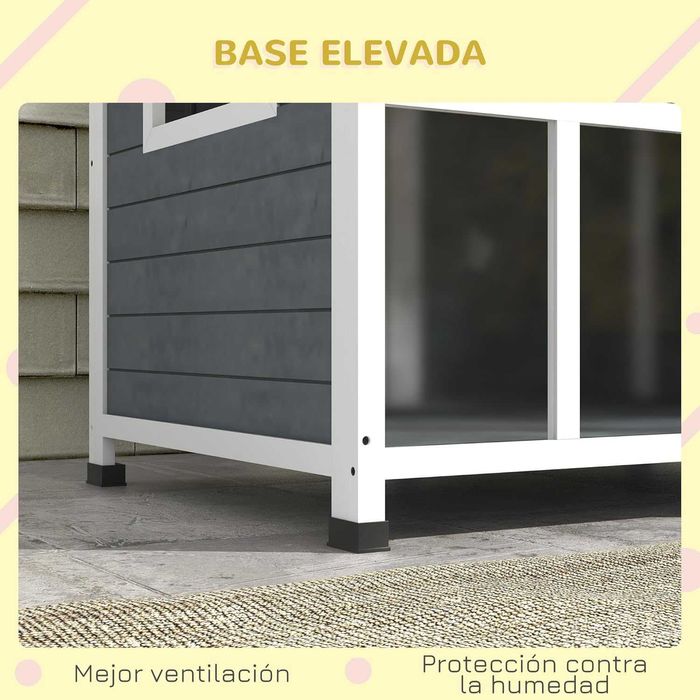 PORTES GRÁTIS - Casota de Madeira para cães médios 101x66,5x70,5cm