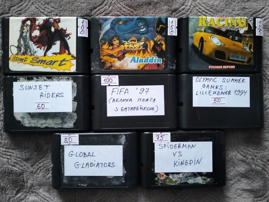 Картриджі для приставки Sega