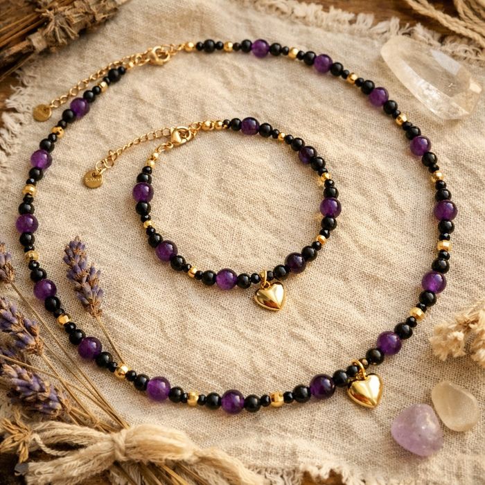 Komplet. Kamienie naturalne