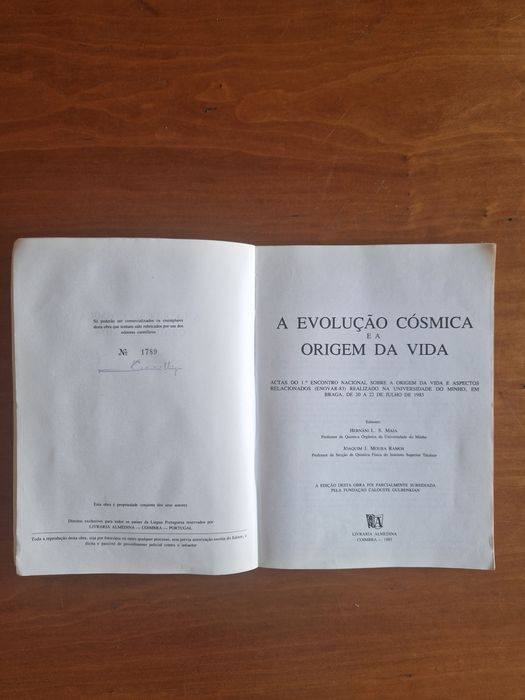 A Evol. Cósmica e a orig. da Vida; Últ. Notíc. Cosmos