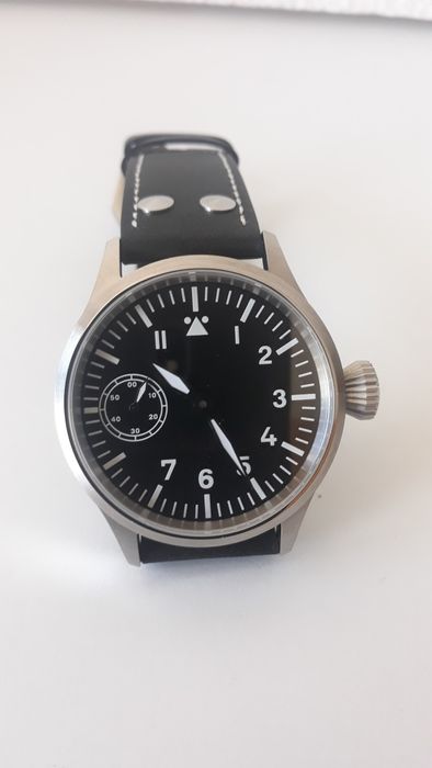 Parnis Pilot Relógio Corda Manual Militar