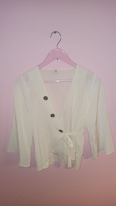 Biała bluzka 38 river island szerokie rękawy