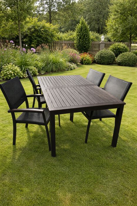 Komplet ogrodowy Jysk Ikea drewniany stol i krzesła