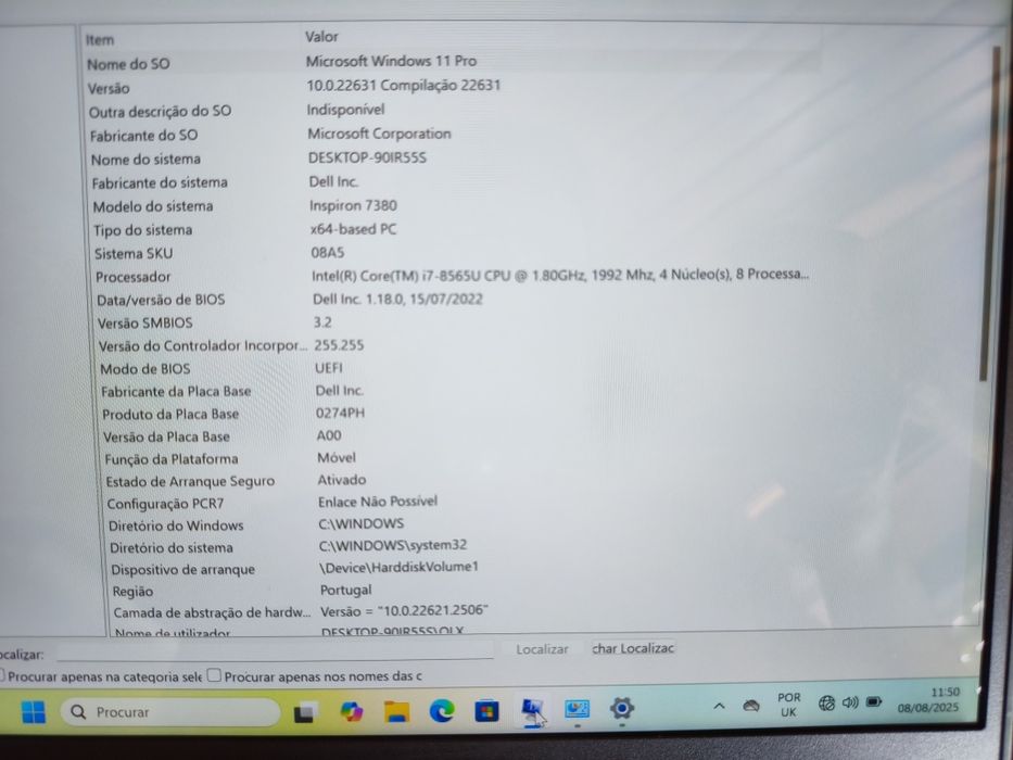 Dell Inspiron 7380 Core i7, 16GB, 512GB