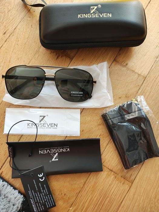 Sprzedam męskie okulary przeciwsłoneczne KINGSEVEN w stylu Aviator/Pilotki.
