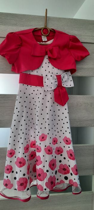 Elegancka sukienka z bolerkiem rozm 122