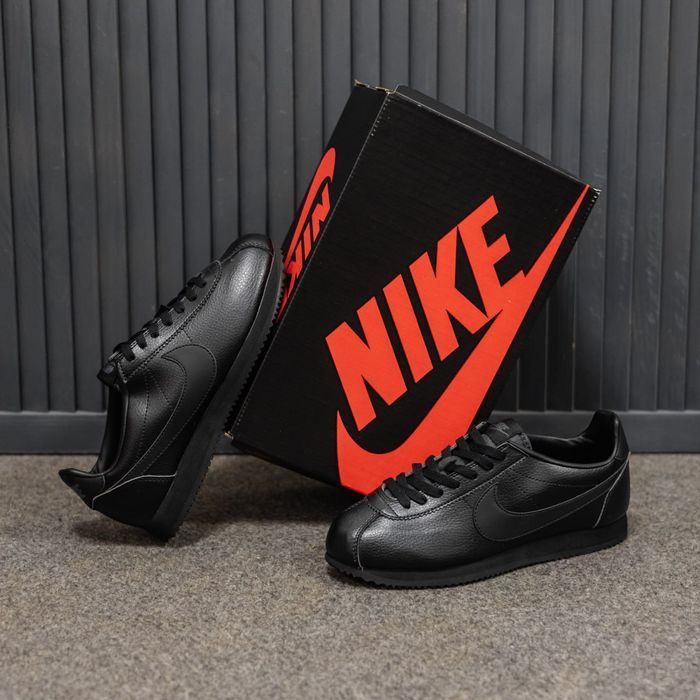 Кросівки Nike Cortez All Black premium | Кроссовки Найк чоловічі жіночі