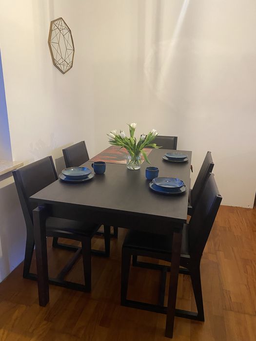 Stół rozkładany + 6 krzeseł - VOX Kokeshi (160x90)