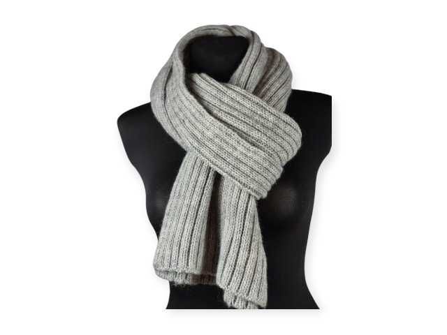 Szal wełniany Somewhere szary unisex klasyczny ciepły