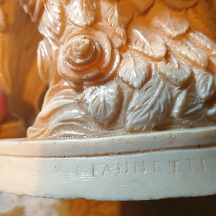 A. GIANNETTI The Three Graces Resin Sculpture Italian Art Nouveau Deco