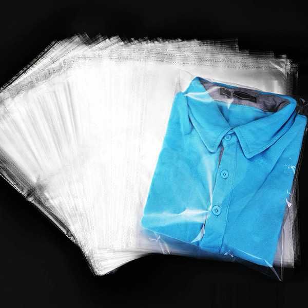 Sacos transparentes com adesivo e furo para embalar pack 50 unidades
