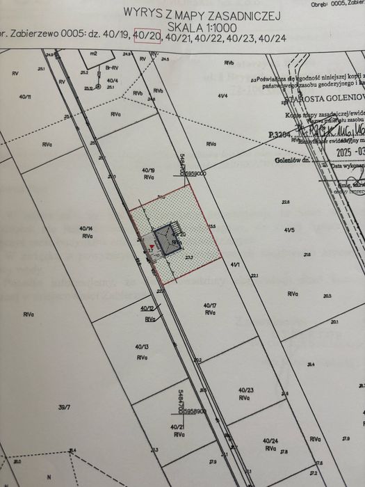 Działka z wz widok na jezioro Przybiernów