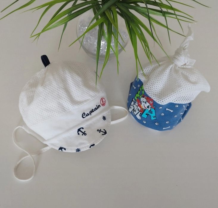 Czapeczki czapka czapki 2szt. chłopięce lato r. 80-86