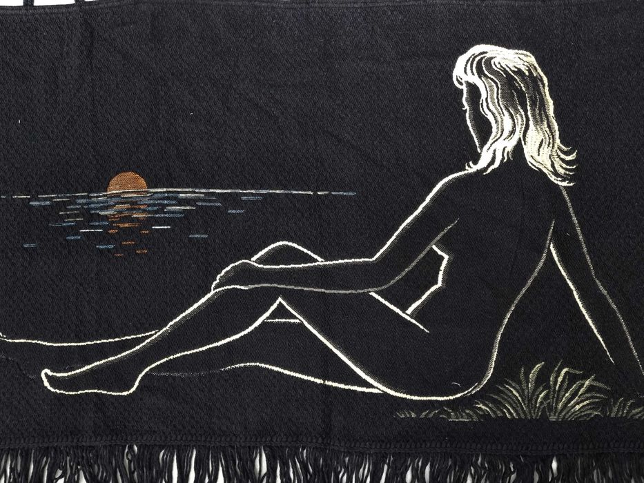 Панно винтажное Купальщица, гобелен шерсть,ГДР. 1970-е.