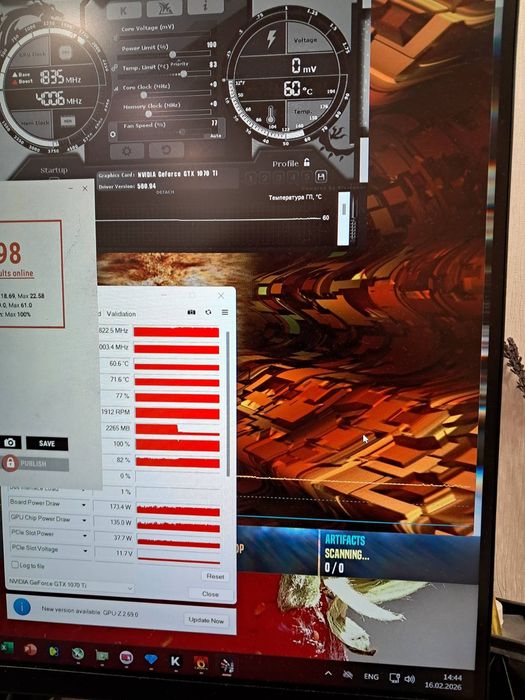 Видеокарта MSI GTX GAMING 1070 Ti 8GB КАК НОВАЯ! пломба и другие