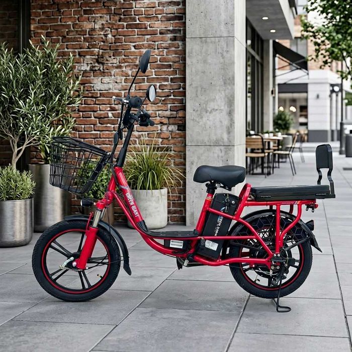 Електровелосипед Green Giant U18 Eco 600W червоний, для міста та доставки