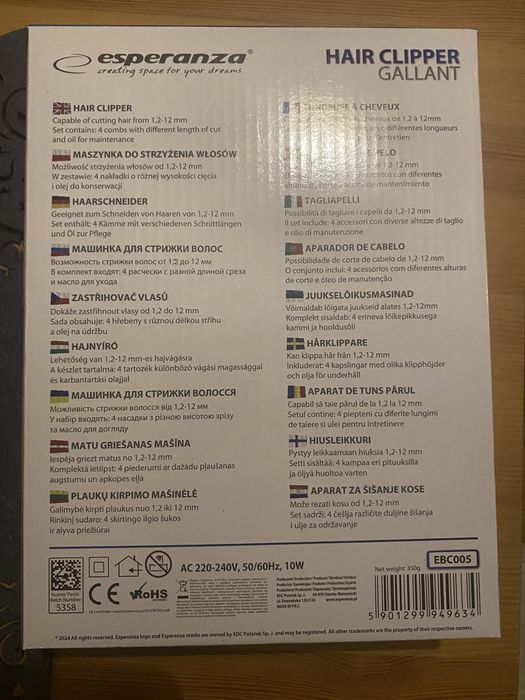 Maszynka do strrzyżenia Esperanza