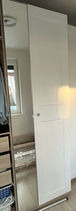Drzwi pax Ikea z kompletem zawiasów do szafy Grimo i lustro