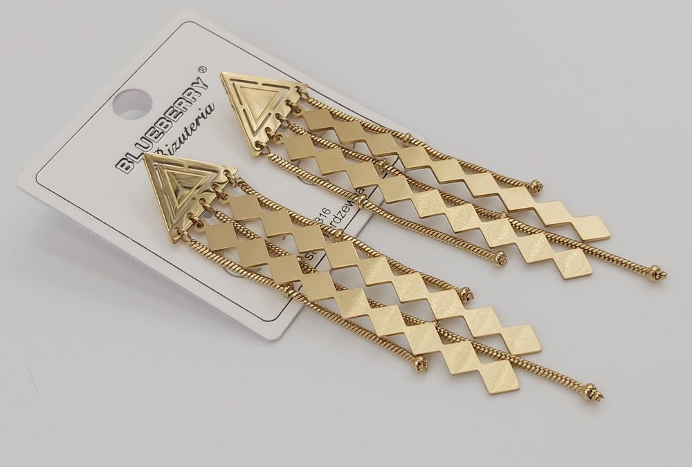 Kolczyki BLUEBERRY Trójkąt Złoty