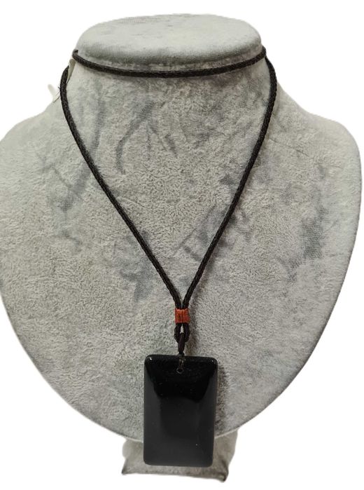 Naszyjnik męski obsydian