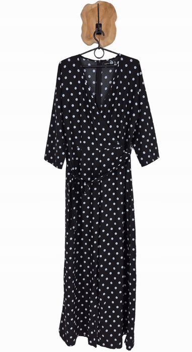 Kombinezon w grochy Boohoo tall 42 XL 14 długi szeroka nogawka