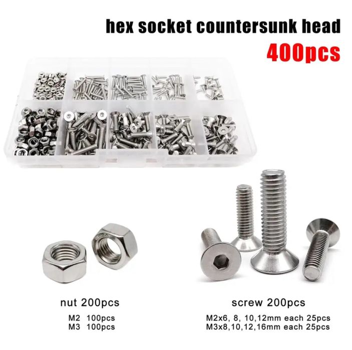 Набор болтов под шестигранник с гайками 400 шт