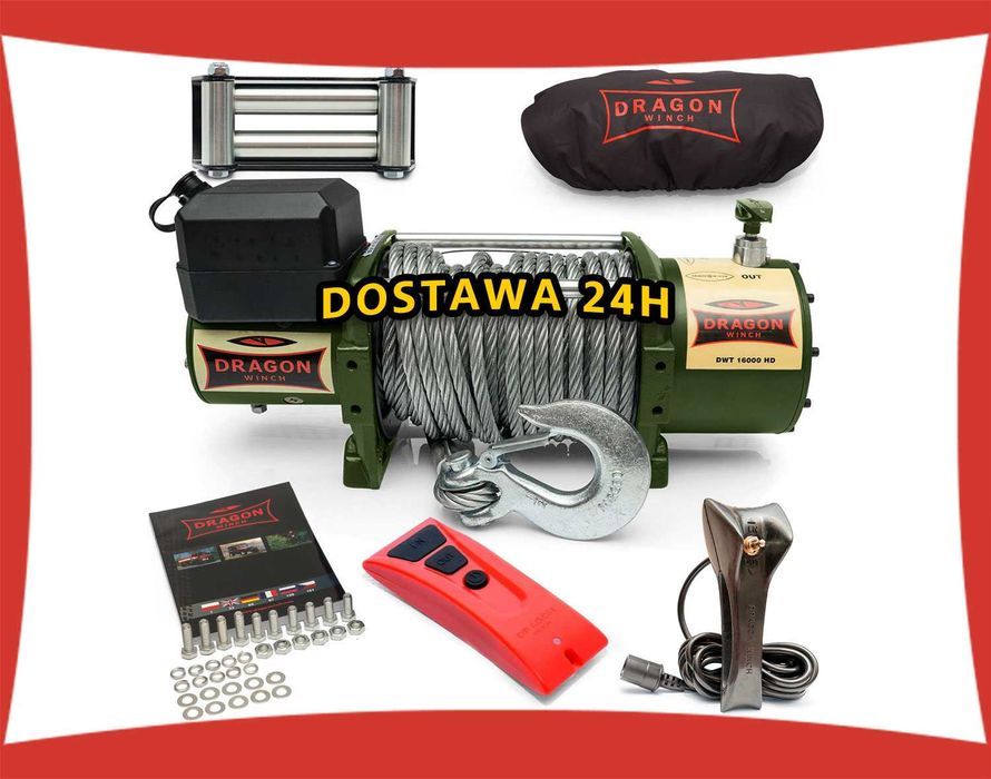 Wyciągarka elektryczna do lawety DRAGON TRUCK DWT16000HD 7,2Tony/14,4T