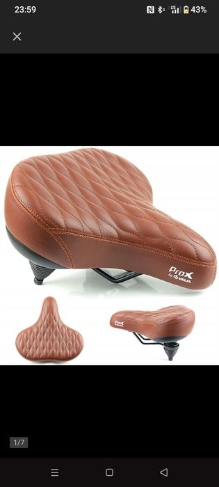 siodełko VELO ProX VL-8080 BRĄZOWE CRUISER DUŻE - 270 mm