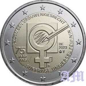 Bélgica 2€ Sufrágio Feminino BU 2023 Cardcoin