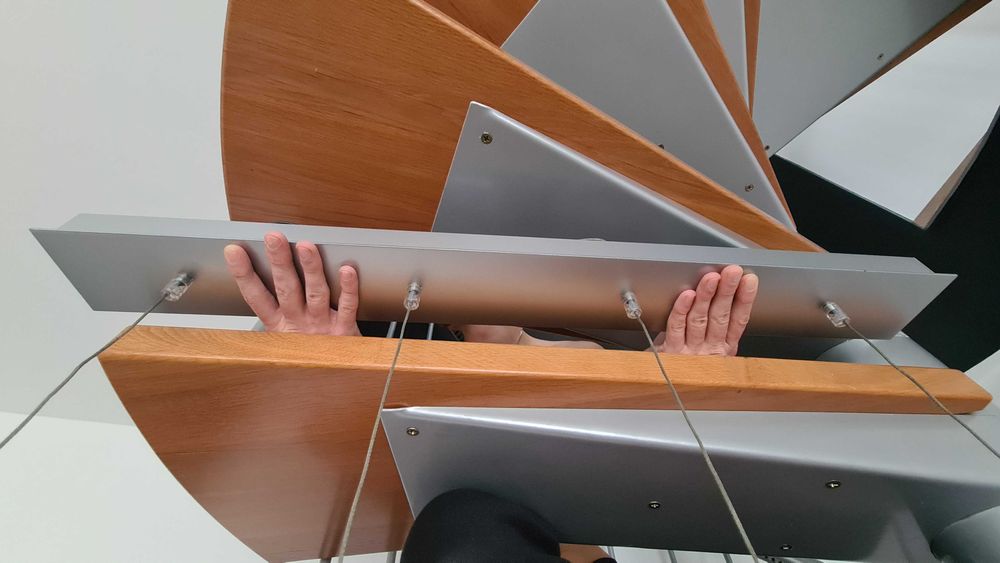 Lampa wisząca drewno, stal