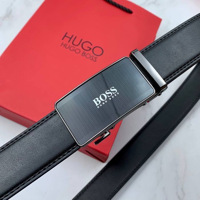 Мужской ремень с пряжкой автомат Hugo Boss чоловічий пасок