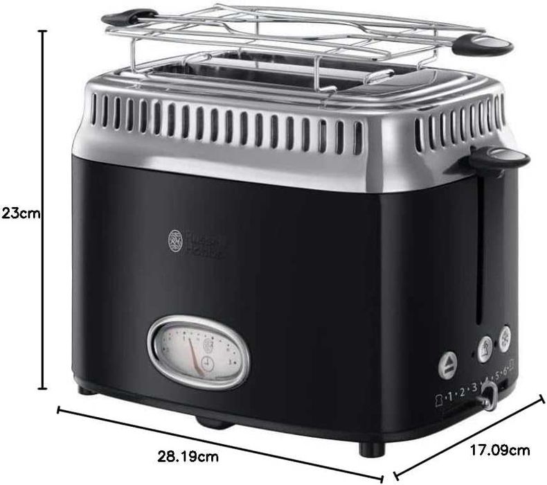 Тостер Russell Hobbs Retro Black 21681-56 [Клас енергоспоживання A+]