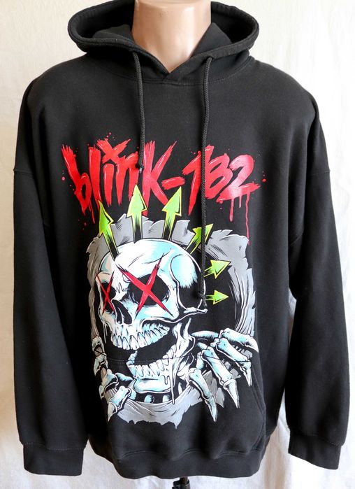 Чорне чоловіче худі Blink 182 панк стімпанк череп скелет готика L-XL