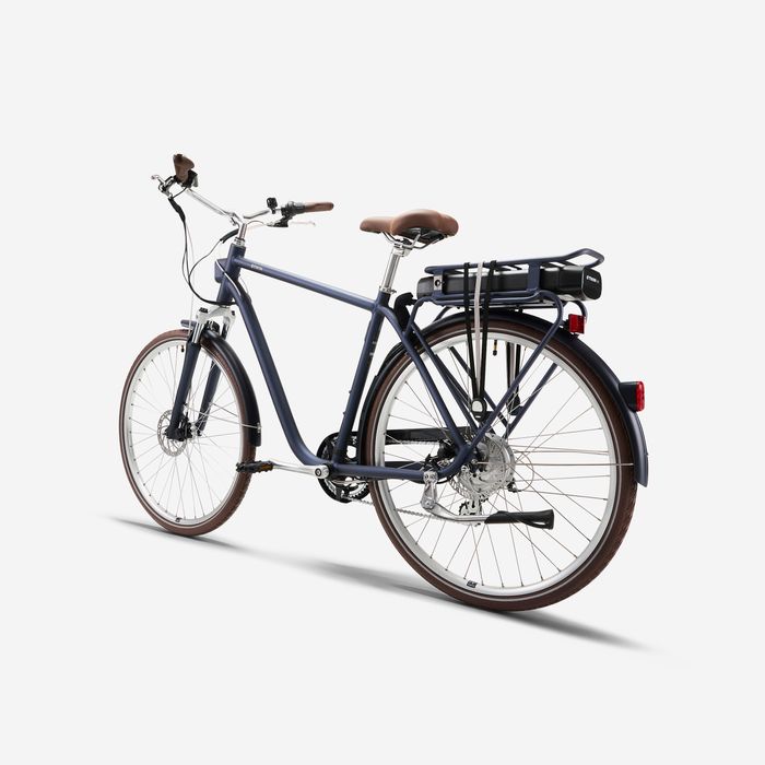 Bicicleta elétrica de cidade elops 900 quadro alto azul marinho