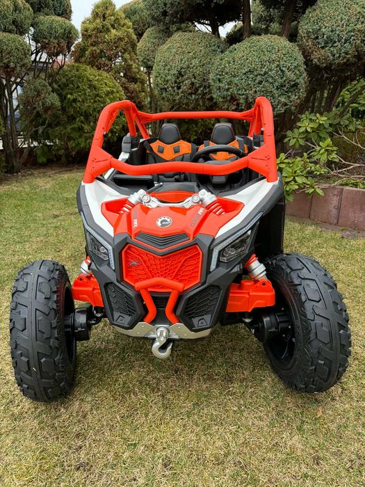 GIGANTYCZNY Samochód na akumulator Buggy CAN-AM 4×200W Pompowane koła
