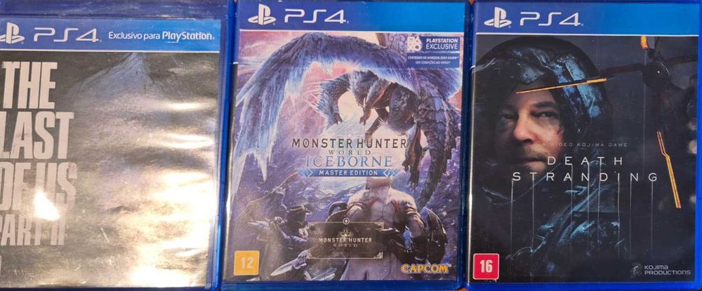 Jogos PS4 - Death Stranding, Last of Us 2 e Monster Hunter Iceborne