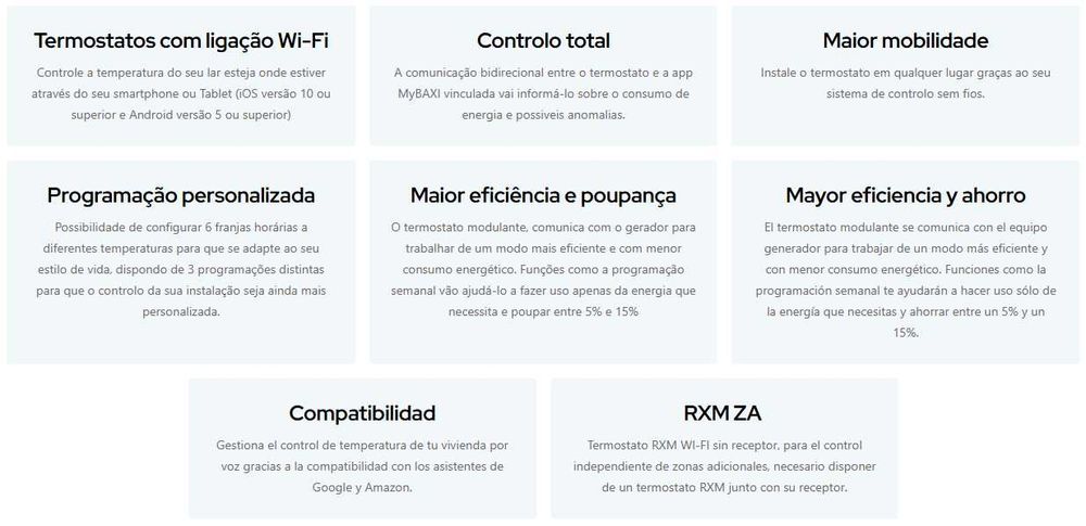 Termóstato Wi-Fi Baxi Connect RXM (sem fios, por app Baxi)