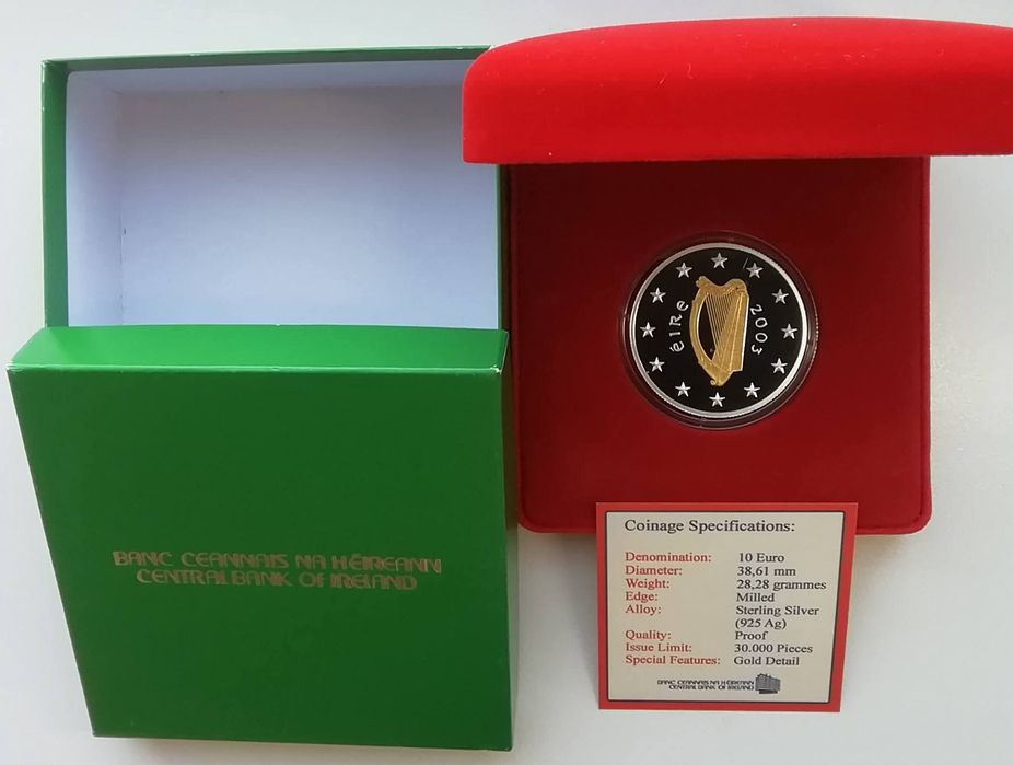 Ірландія 10 євро 2003р. Олімпіада в Дубліні. СРІБЛО. Позолота. ПРУФ.