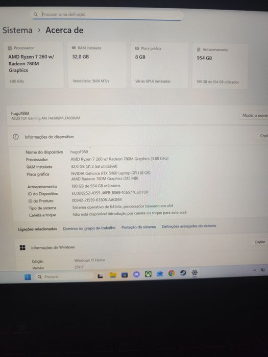 Portátil gaming TUF GAMING A16